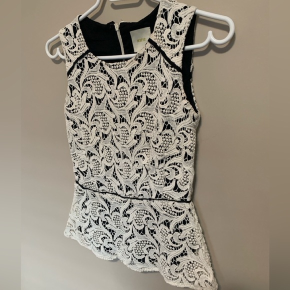 Anthropologie Maeve Crochet Peplum Top, size 0 - Picture 3 of 7